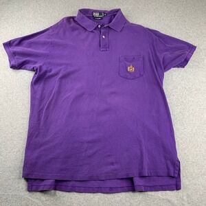 Polo Ralph Lauren Polo Shirt XL Purple The Big Shirt Crest Pocket Short Sleeve